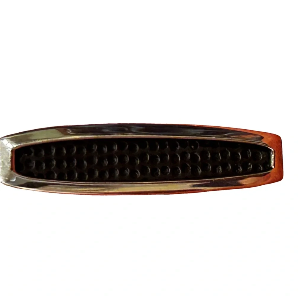 ♥️Silver Toned Tie Bar with Textured Black Inlay